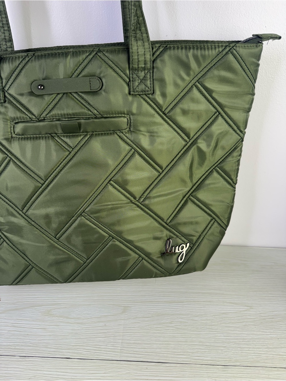 Lug Skyliner Tote in Olive Green - Picture 2 of 12